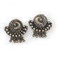 Peacock Feathers Silver Temple Studs