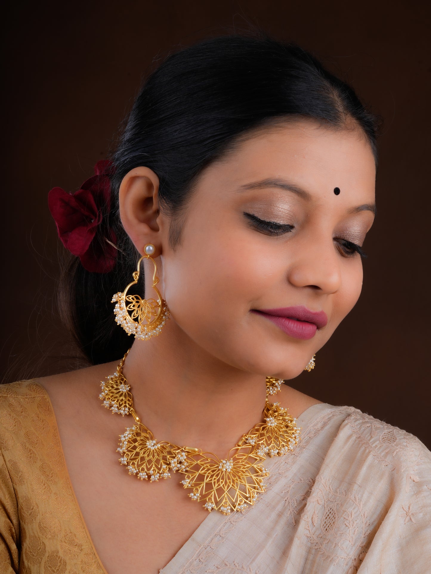 Padma Haar With Lotus Mist Chand Baalis