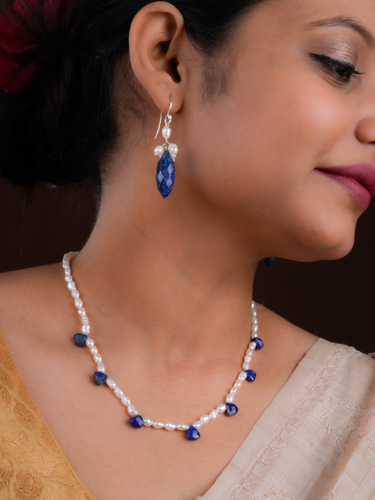 Lapis Lazuli Drops And Pearls Set