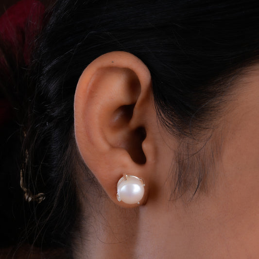 Silver Pearl Bloom Studs