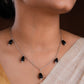 Black Onyx Drops Minimal Necklace Set