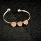 Rose Quartz Roses Flexible Silver Bangle