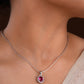 Ruby CZ Silver Necklace Set