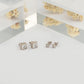 Princess Cut Silver Zircon Studs