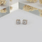 Square Cushion Cut Zircon Silver Earrings