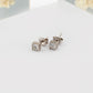 Square Cushion Cut Zircon Silver Earrings