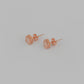 Cushion Cut Rose Gold plated Silver Solitaire Studs