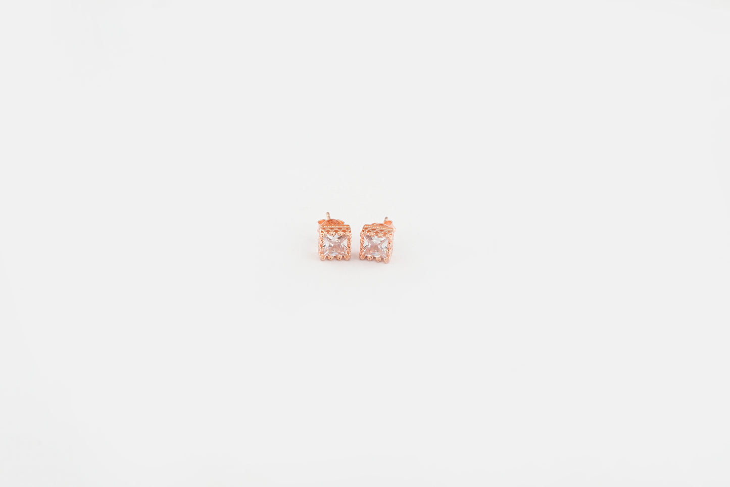 Cushion Cut Zircon Studs