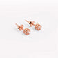 Round Cut Zircon Rose Gold Silver Studs