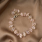 Faceted Rose Quartz Silver Links Bracelet