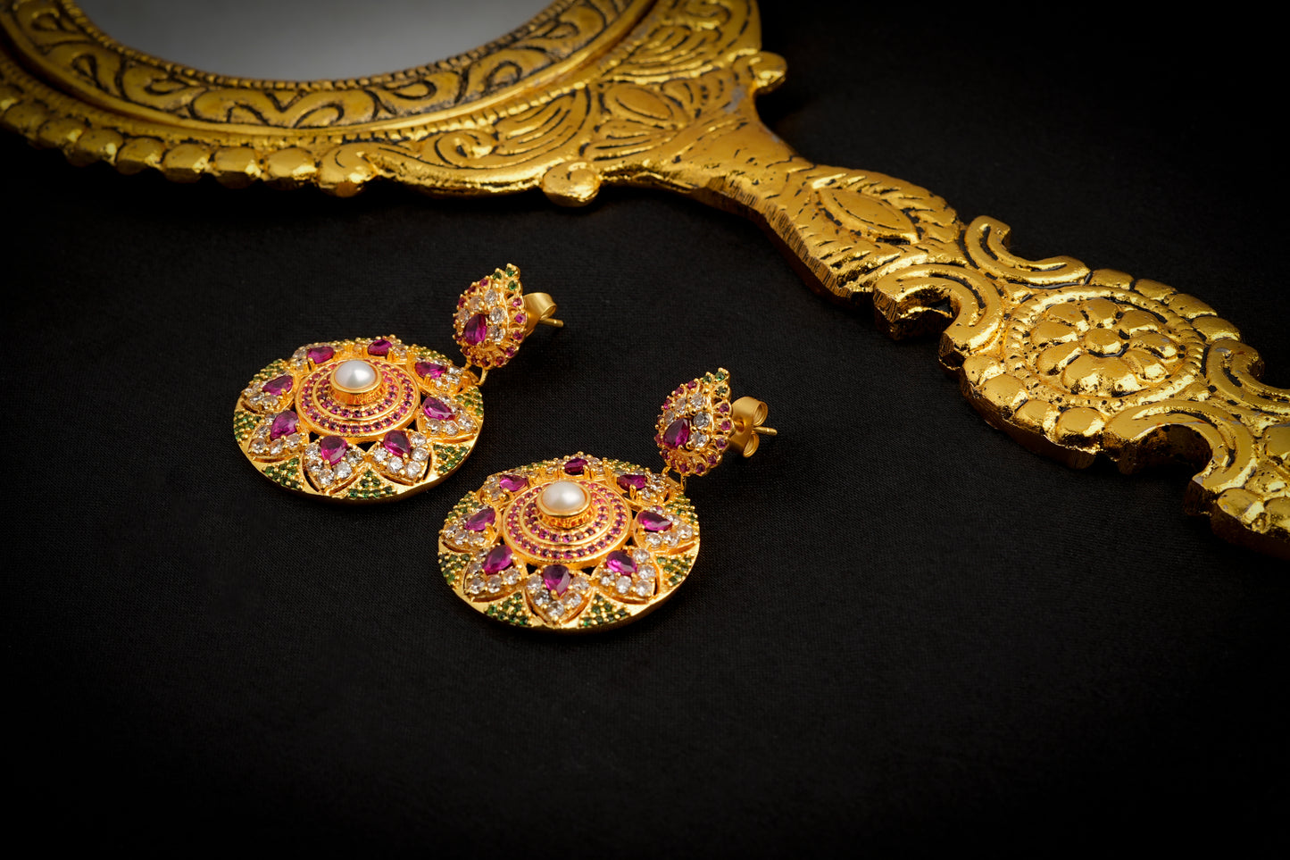 Heera Panna Ornate Earrings