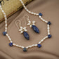 Lapis Lazuli Drops And Pearls Set