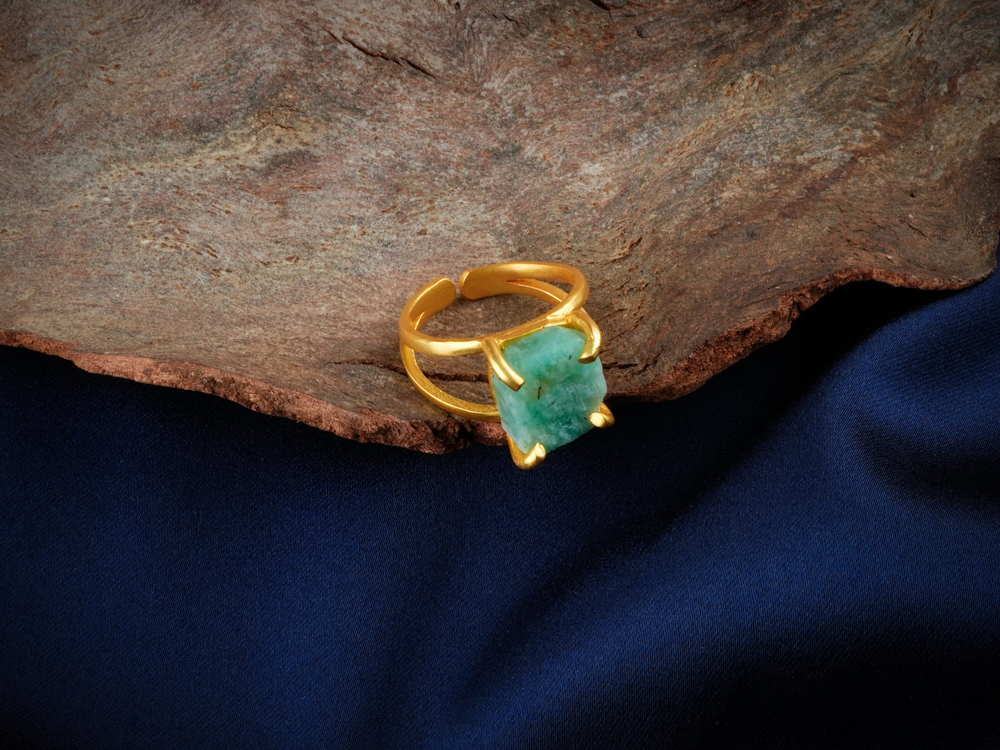 Uncut Natural Amazonite Ring