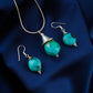 Turquoise Charm minimal Pendant Set