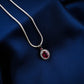 Ruby CZ Silver Necklace Set