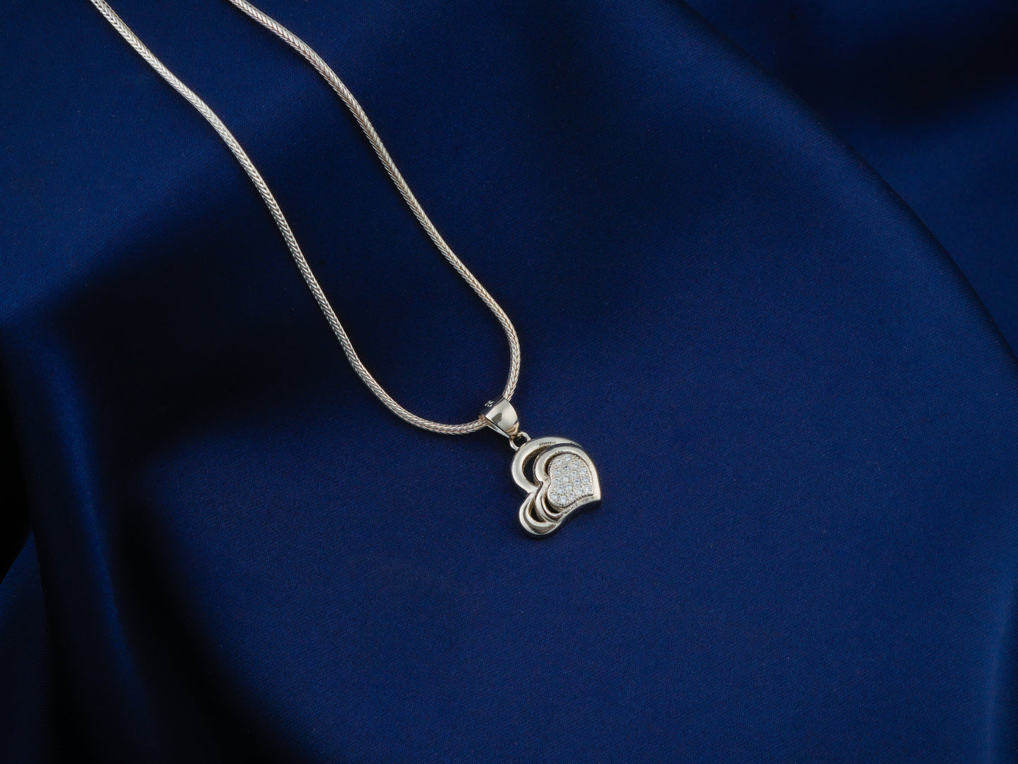 Little Hearts Silver Pendant And Necklace Set