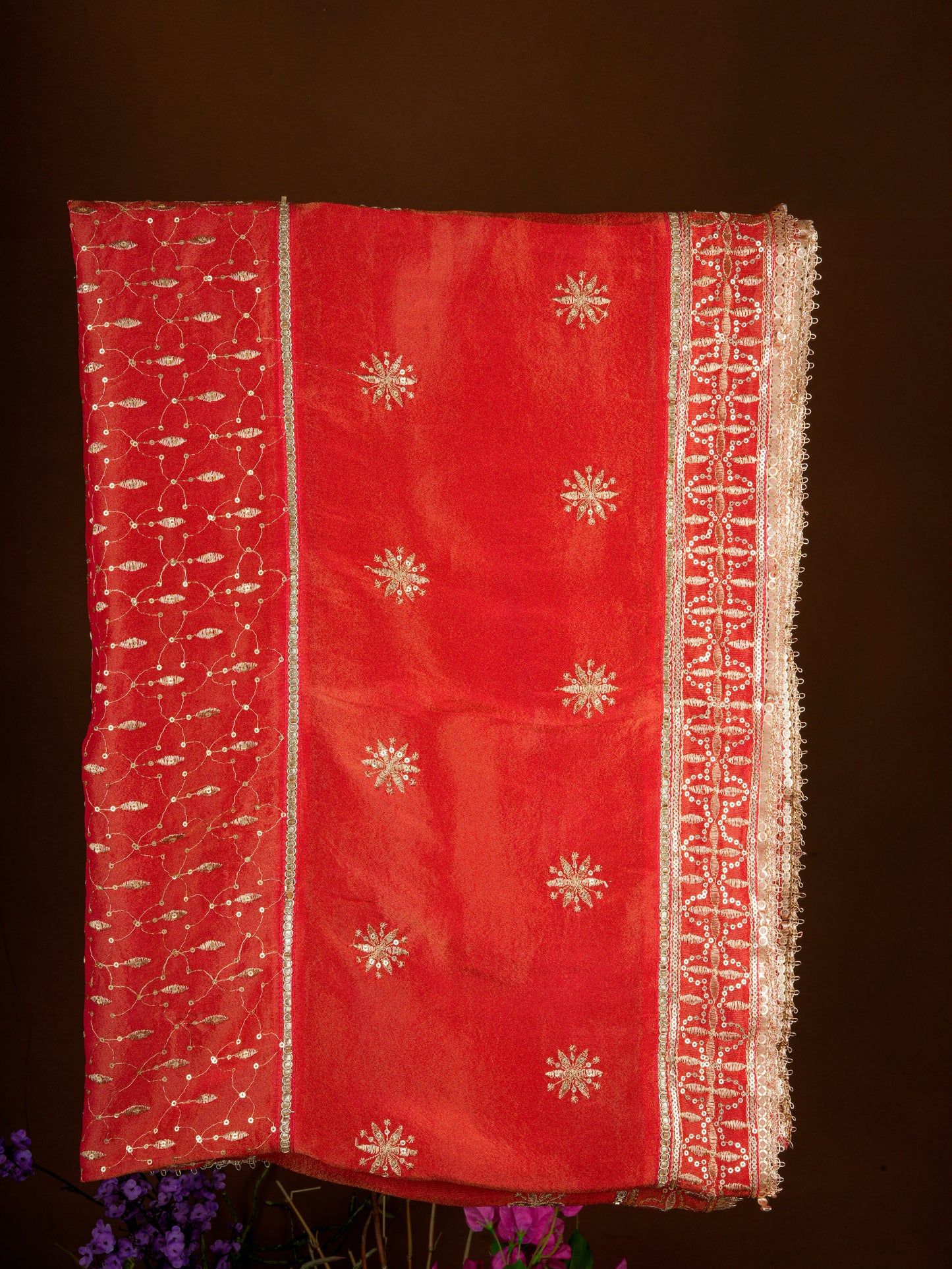 Totapari Sunset Red Fashion Dupatta