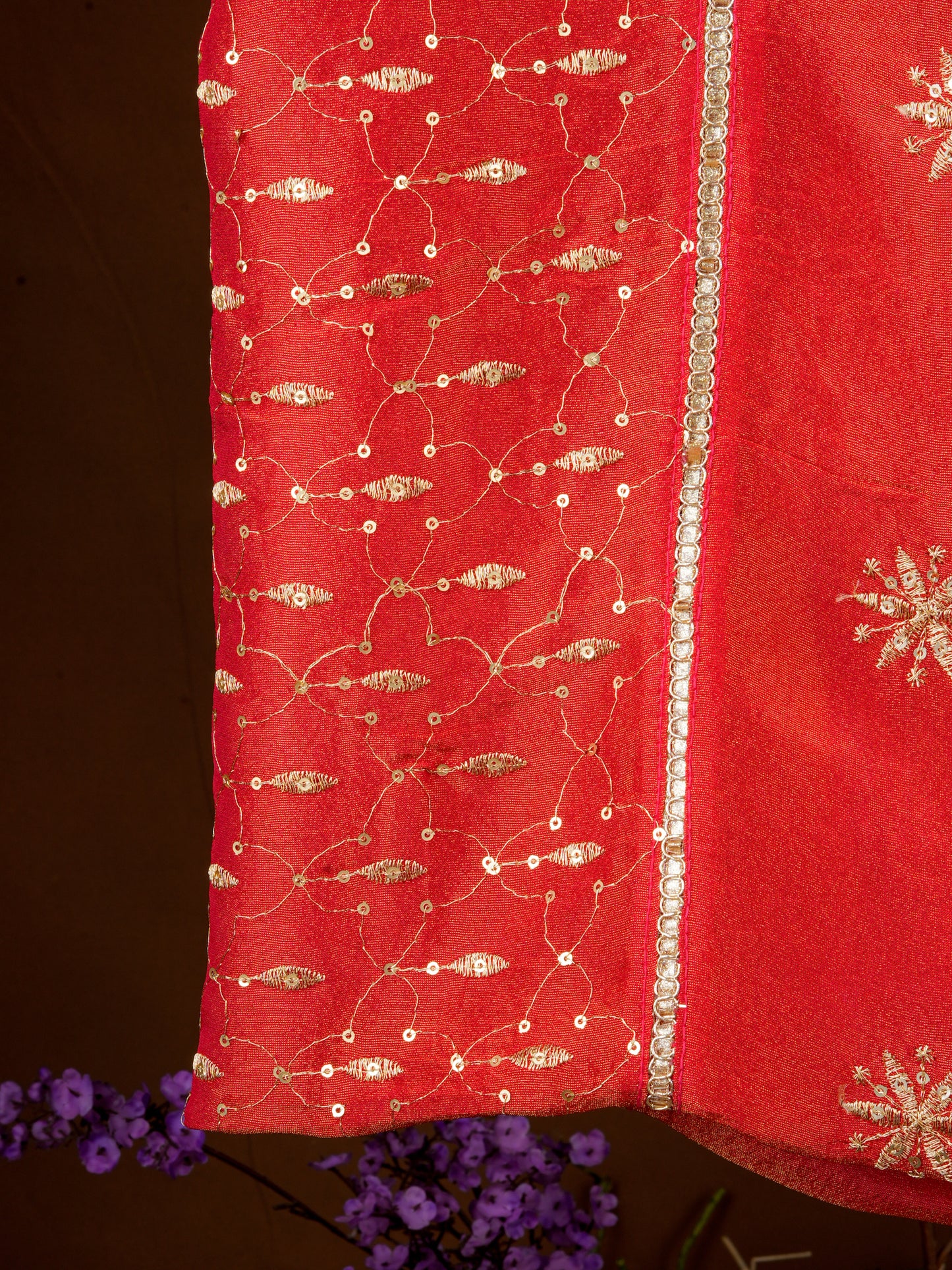 Totapari Sunset Red Fashion Dupatta