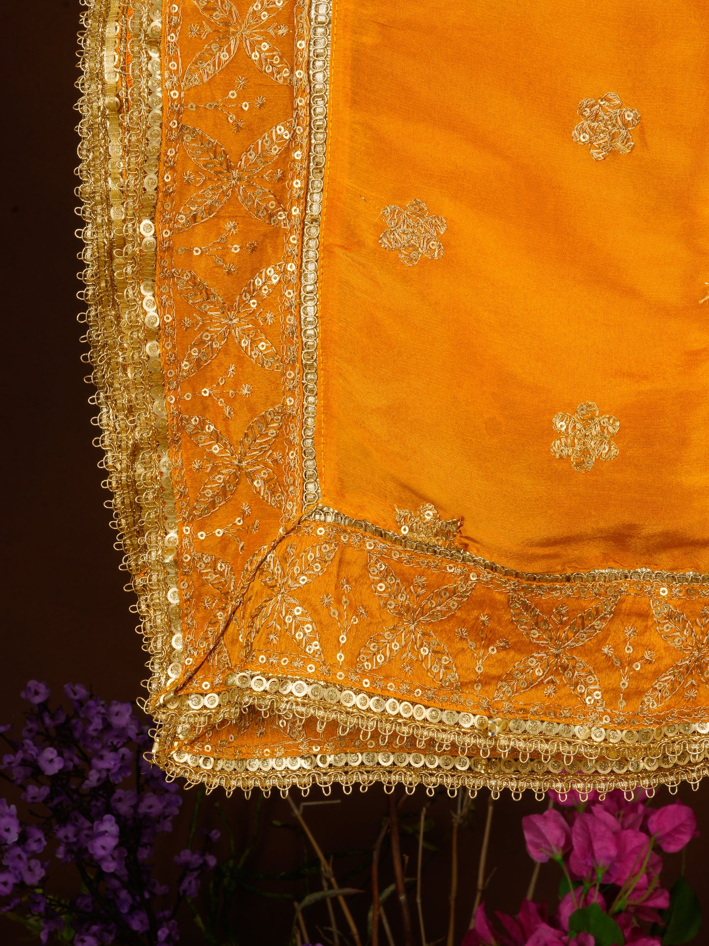 Totapari Amber Yellow Fashion Dupatta
