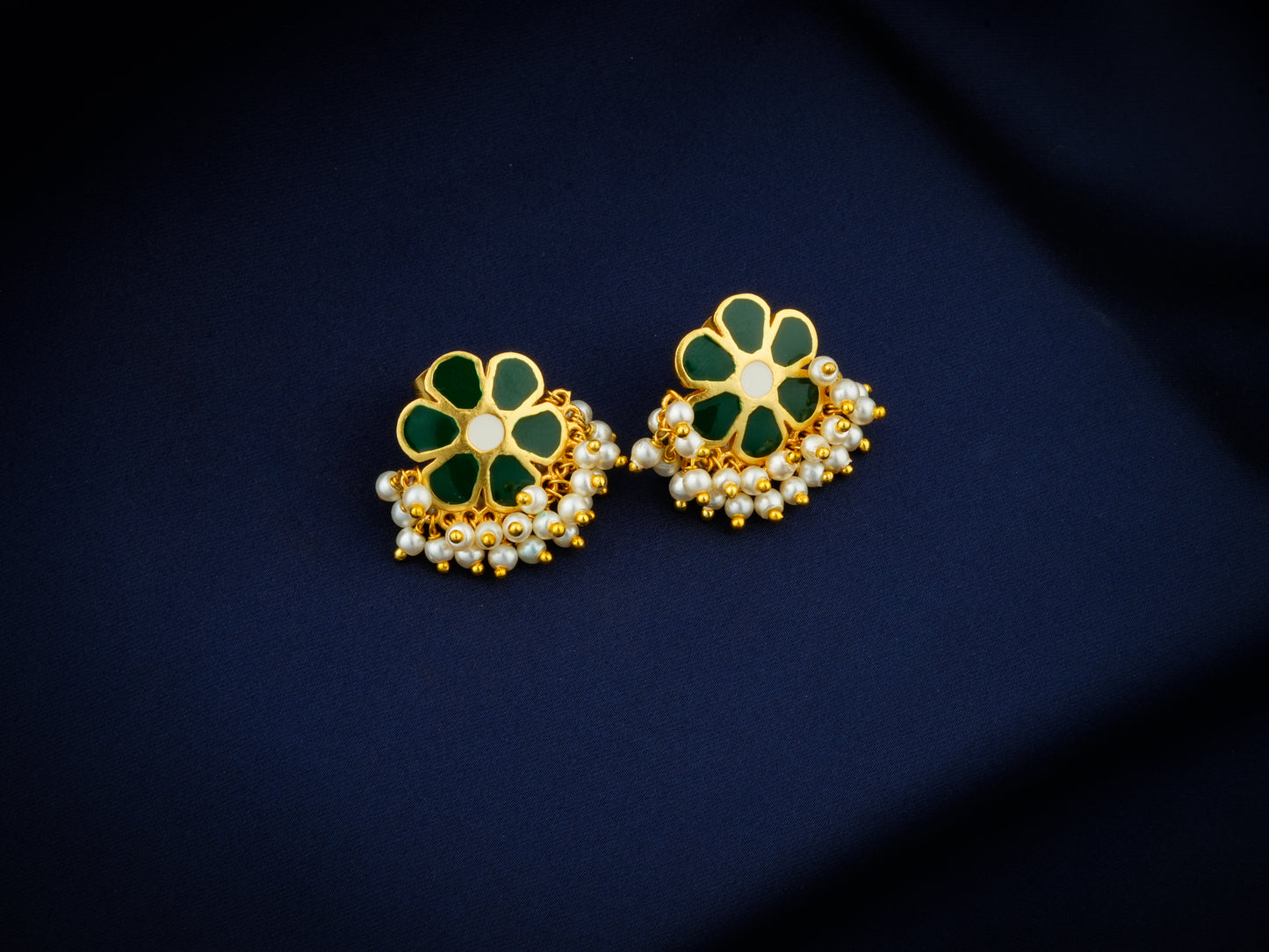 Mogra Studs (Green)