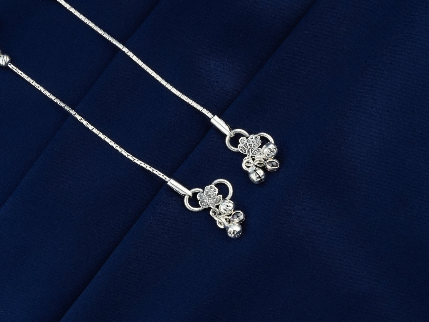 Silver Floral Anklet