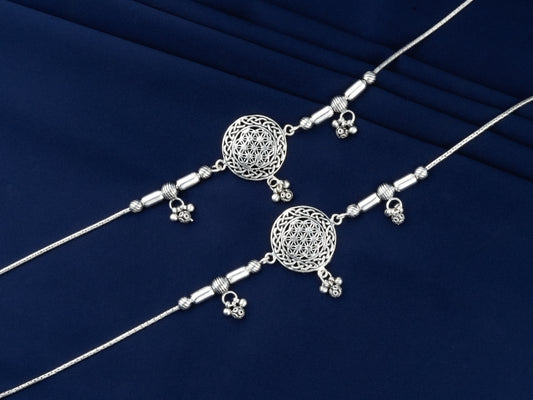 Flower Of Life Silver Anklets(2)