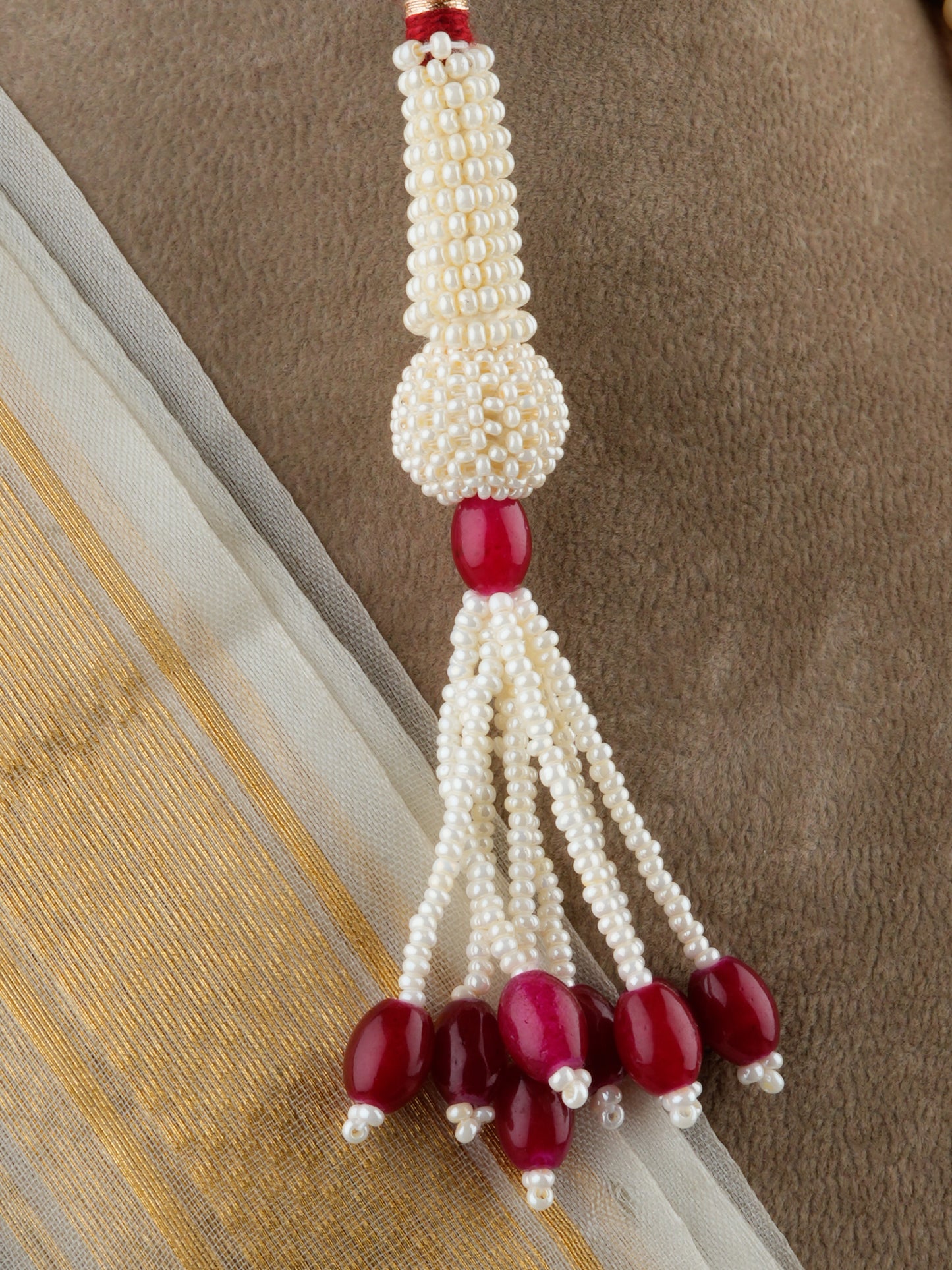 Freshwater Pearls Red Quartz Multilayer Necklaces