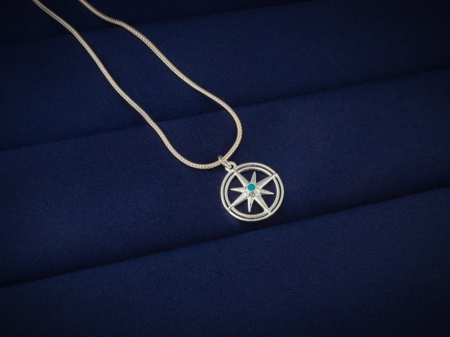 Turquoise Studded Compass Charm