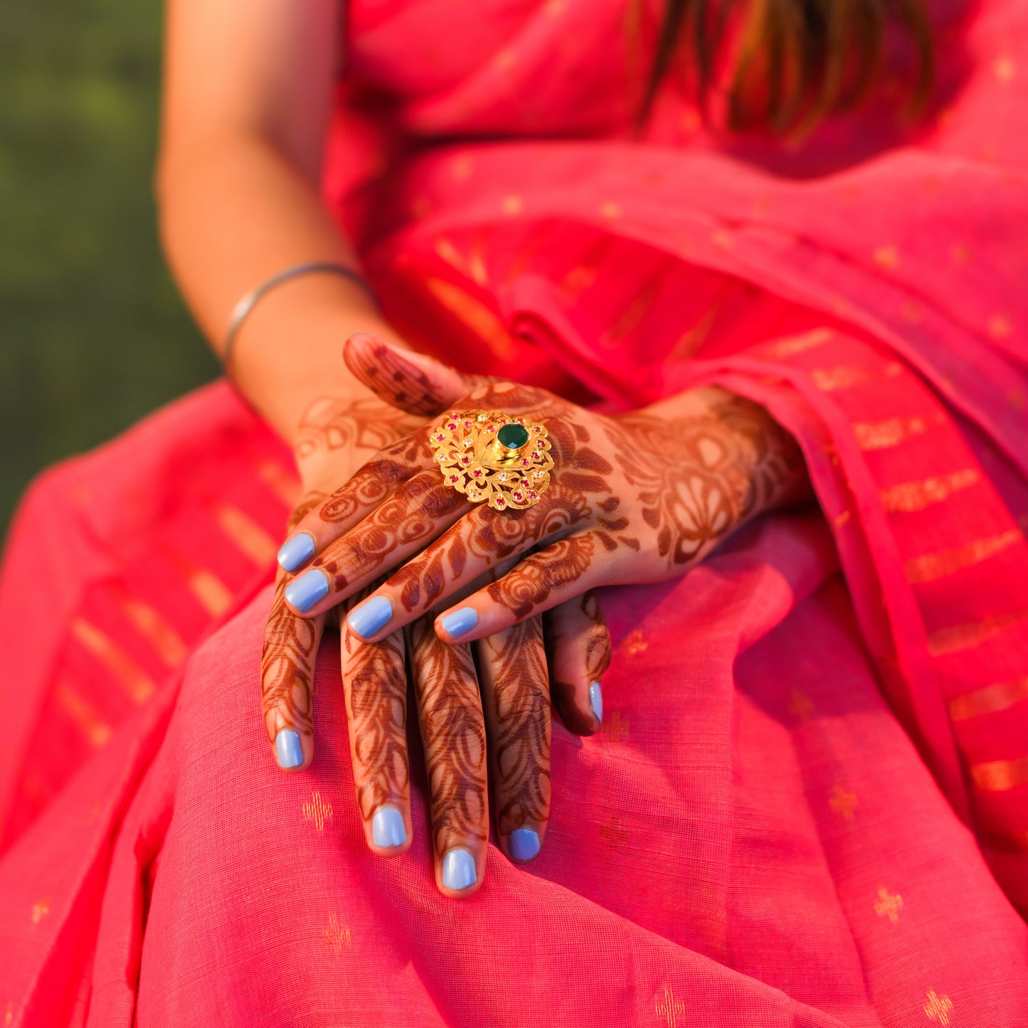 Noorie Purani Dilli Gold Plated Silver Ring