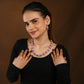 Pink And Wine Pearl Necklace Set