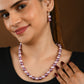 Pink And Wine Pearl Necklace Set