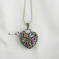 Key to My Heart: Colourful Gemstone Silver Marcasite Pendant