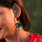 Madhu Chandrika Green Flower Silver Earrings