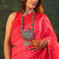 Silver Coral and Turquoise Designer Necklace