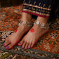 Purani Dilli Kamal Phool Silver Anklets