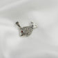 Garnet-eyed Silver Marcasite Fish Pendant