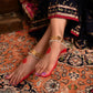 Purani Dilli Kamal Phool Gold Plated Silver Anklets