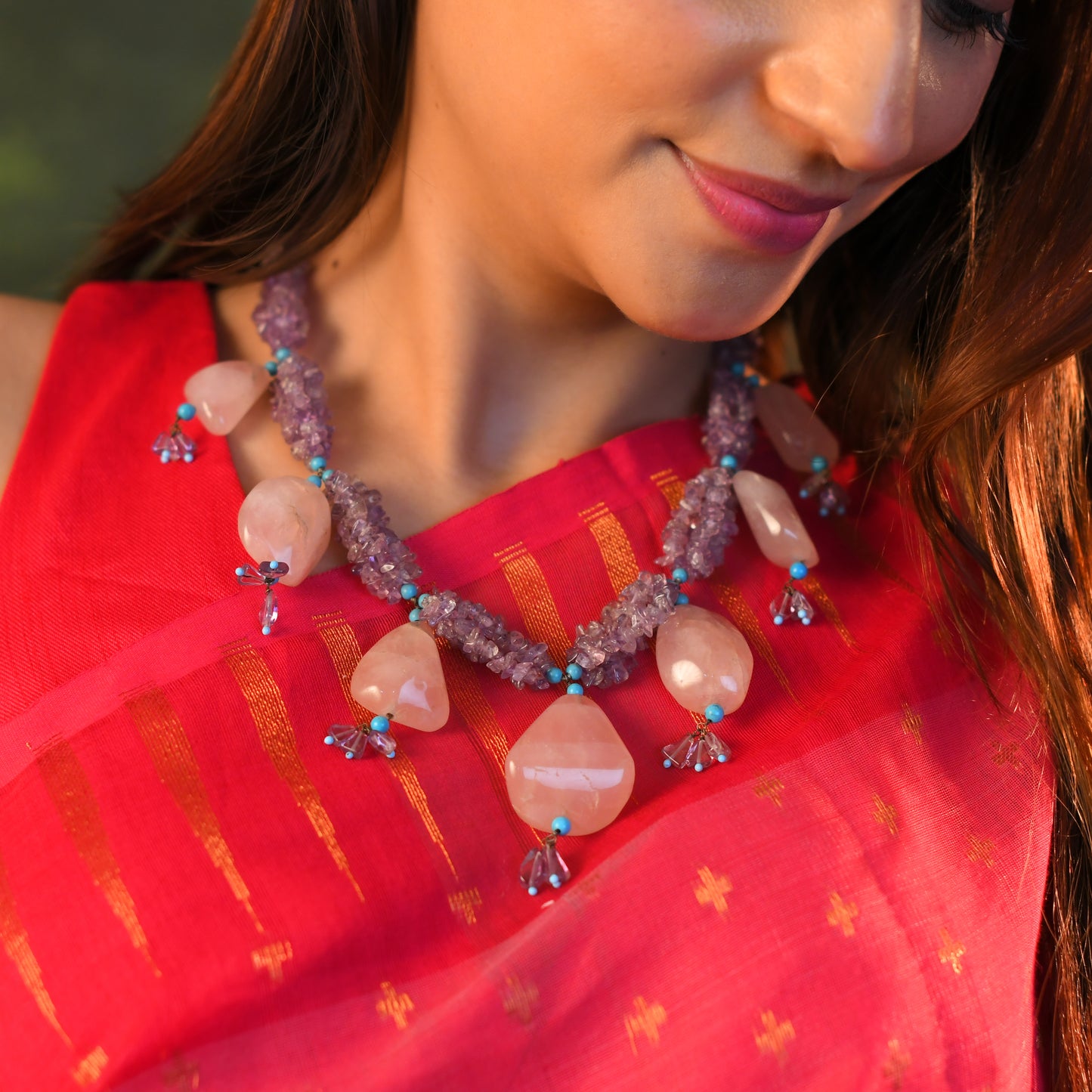 Amethyst with Rose Quartz Necklace