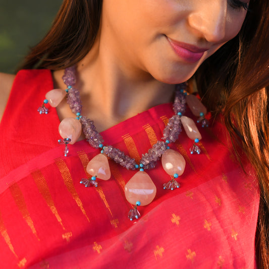 Amethyst with Rose Quartz Necklace