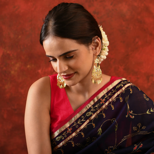 Purani Dilli Noorani Gold Plated Silver Danglers