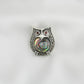Garnet-Eyed Marcasite Owl Shell Brooch Cum Pendant