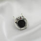 Garnet-Eyed Marcasite Owl Shell Brooch Cum Pendant