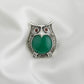 Vintage Elegance: Mystic Green Onyx Owl Pendant
