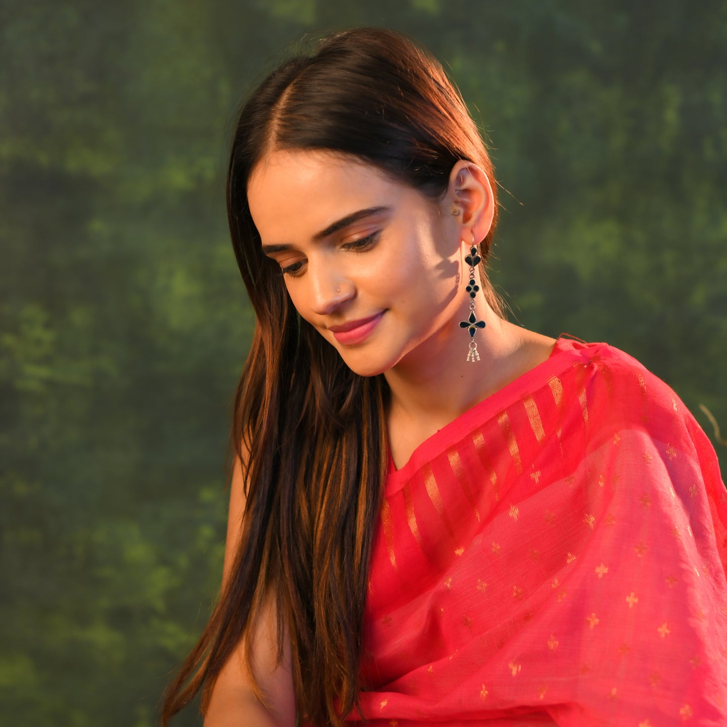 Madhu Chandrika Desert Flower Silver Earrings