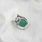 Vintage Elegance: Mystic Green Onyx Owl Pendant