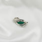 Vintage Verdant Wisdom: Green Onyx Owl Brooch Cum Pendant