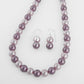 Pink And Wine Pearl Necklace Set