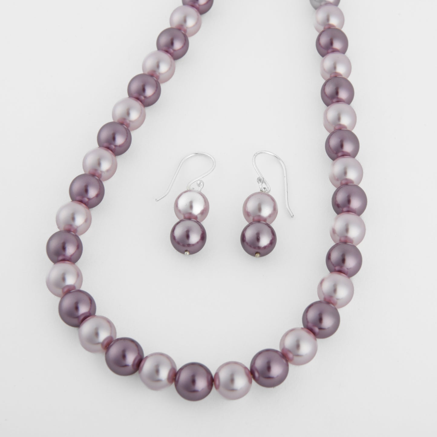 Pink And Wine Pearl Necklace Set
