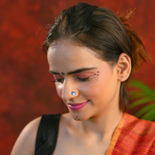 Neel Kanta Blue Meena Nose Pin