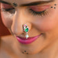 Kundan Mayur Silver Nose Pin